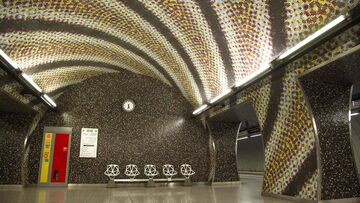 Hungary subway architecture mosaic