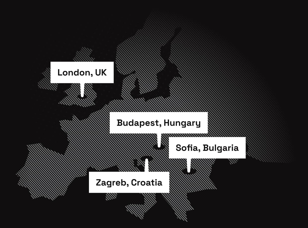 Map of studio locations